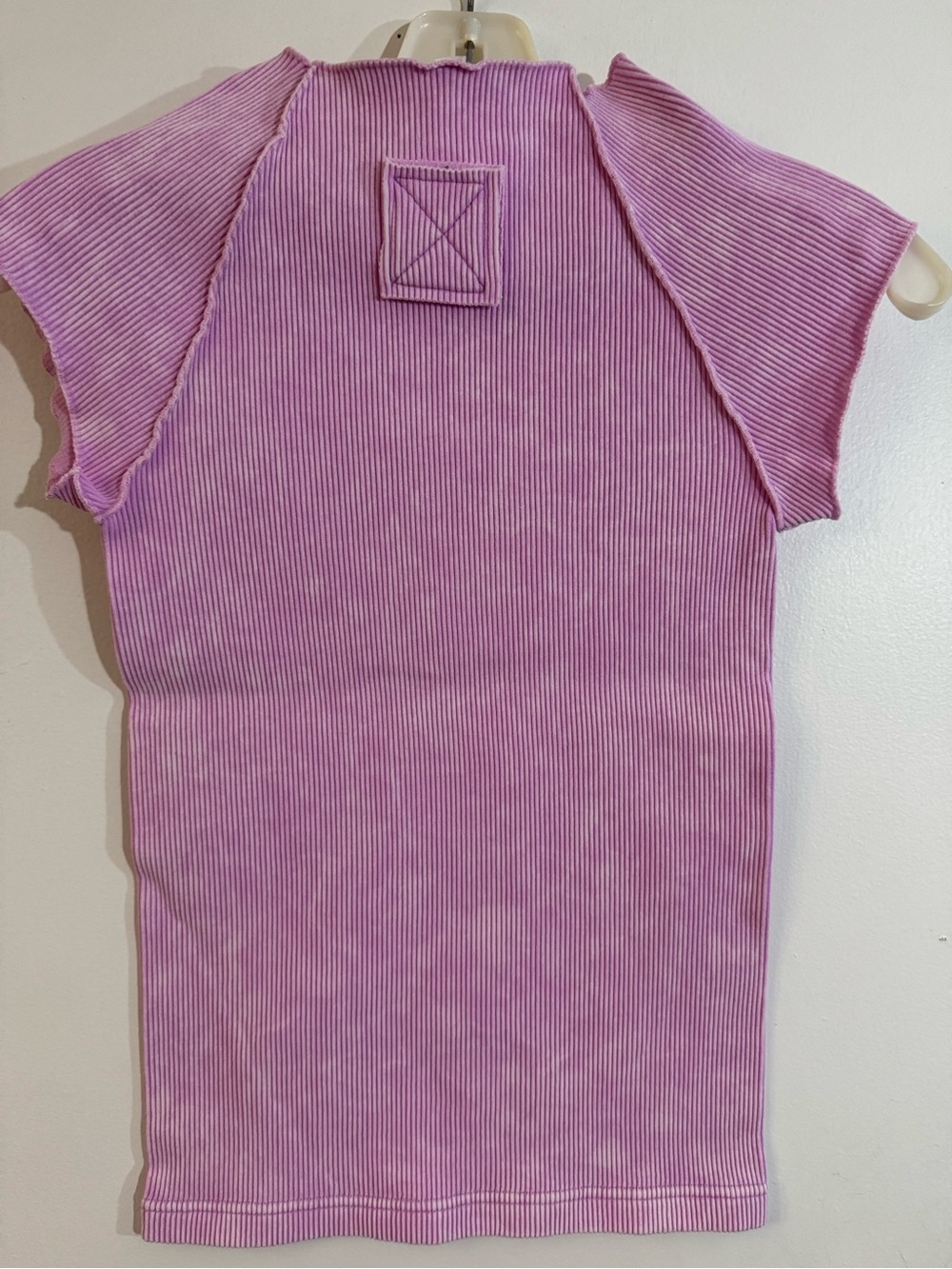 Zenana Ribbed Short Sleeve Top in Light Purple